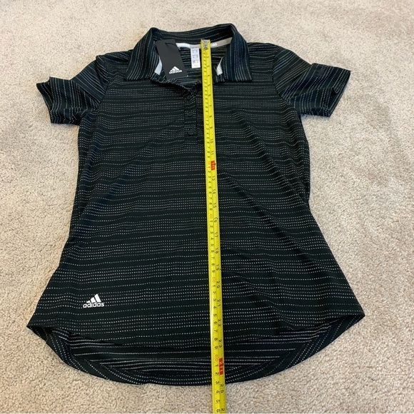 ADIDAS black white microdot short sleeve golf polo shirt Sz XS NWT - Picture 9 of 10